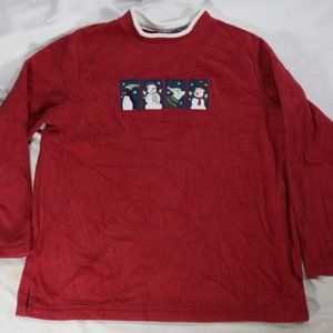 CROFT & BARROW Red Christmas Fleece Pullover Size Meduim